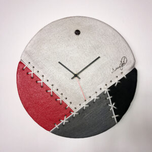 wall clock made with coloured cement
